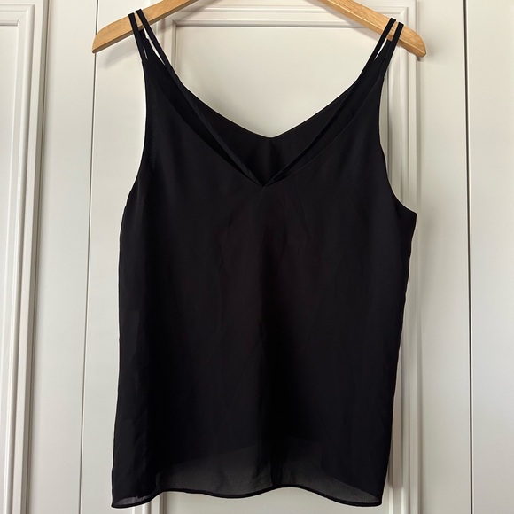 Topshop Black Women's Semi Sheer Cami Top, Size 10 - Picture 2 of 4